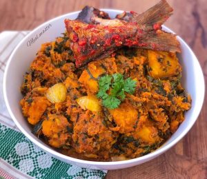 Sweet potato porridge onobello