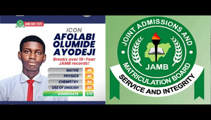 Meet Afolabi Ayodeji 15 yr old student who scored 370 setting new JAMB record