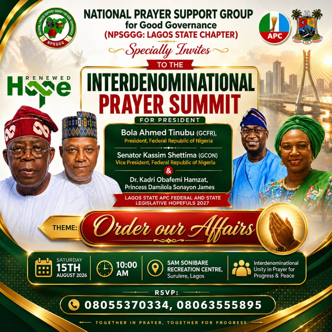 NPSGGG Hosts Interdenominational Prayer Summit for President Bola Tinubu, Obafemi Hamzat and Nigeria’s Progress